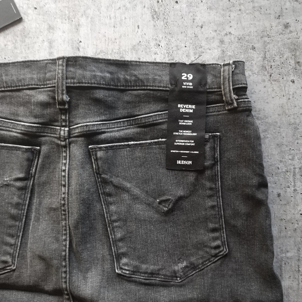 NWT Hudson Black Denim Mini Skirt - Picture 4 of 11
